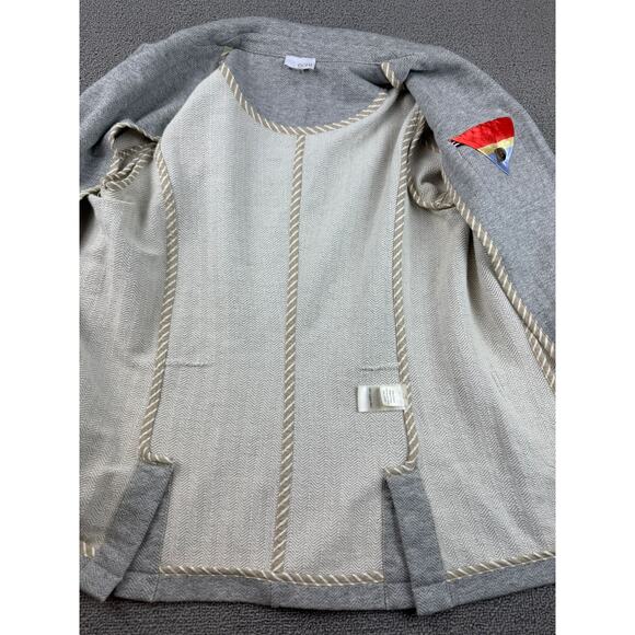 Ecru Women Small Gray Knit Blazer Light Weight Minimalist - Picture 10 of 14